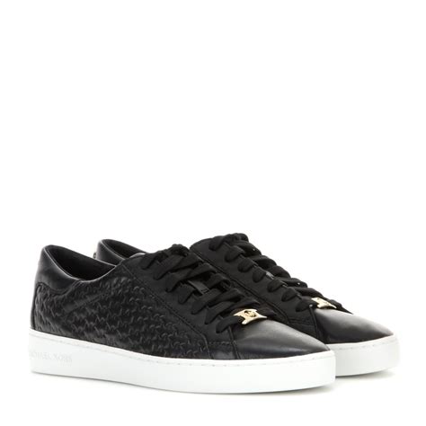 michael kors black leather sneakers